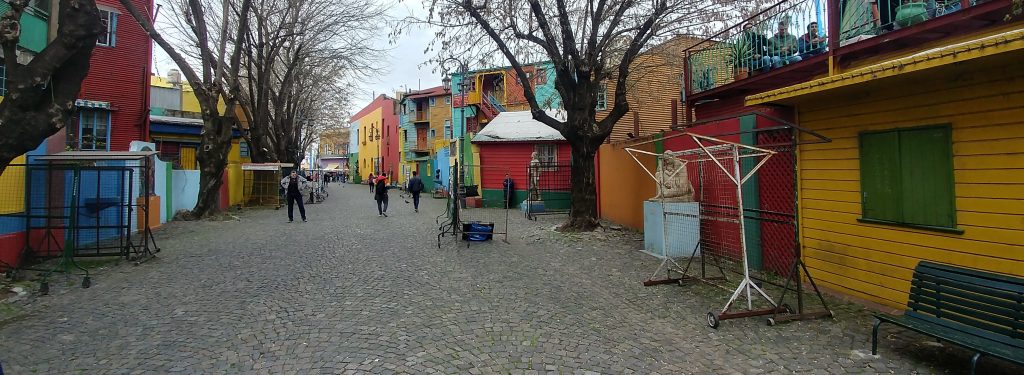 Buenos Aires, Argentina – September 11, 2019: Colorful streets in Boca neighbourhood.