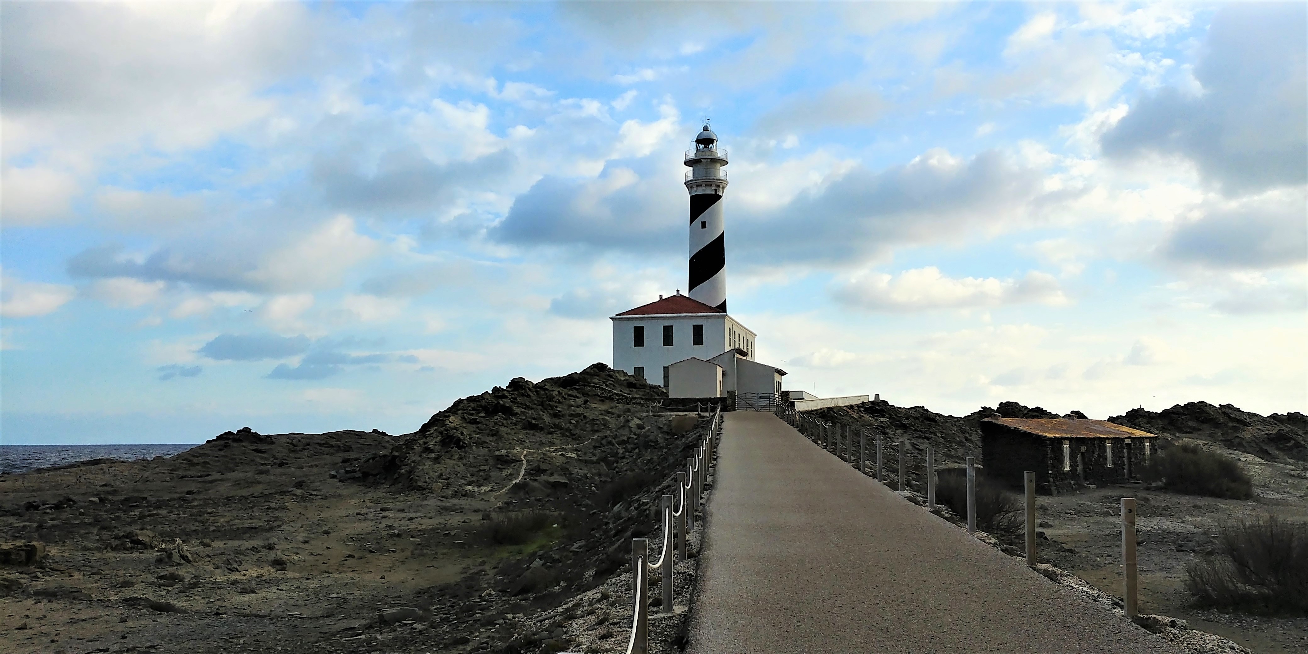 view of Favàritx lighthouse on Menorca island. Perfect round trip Menorca